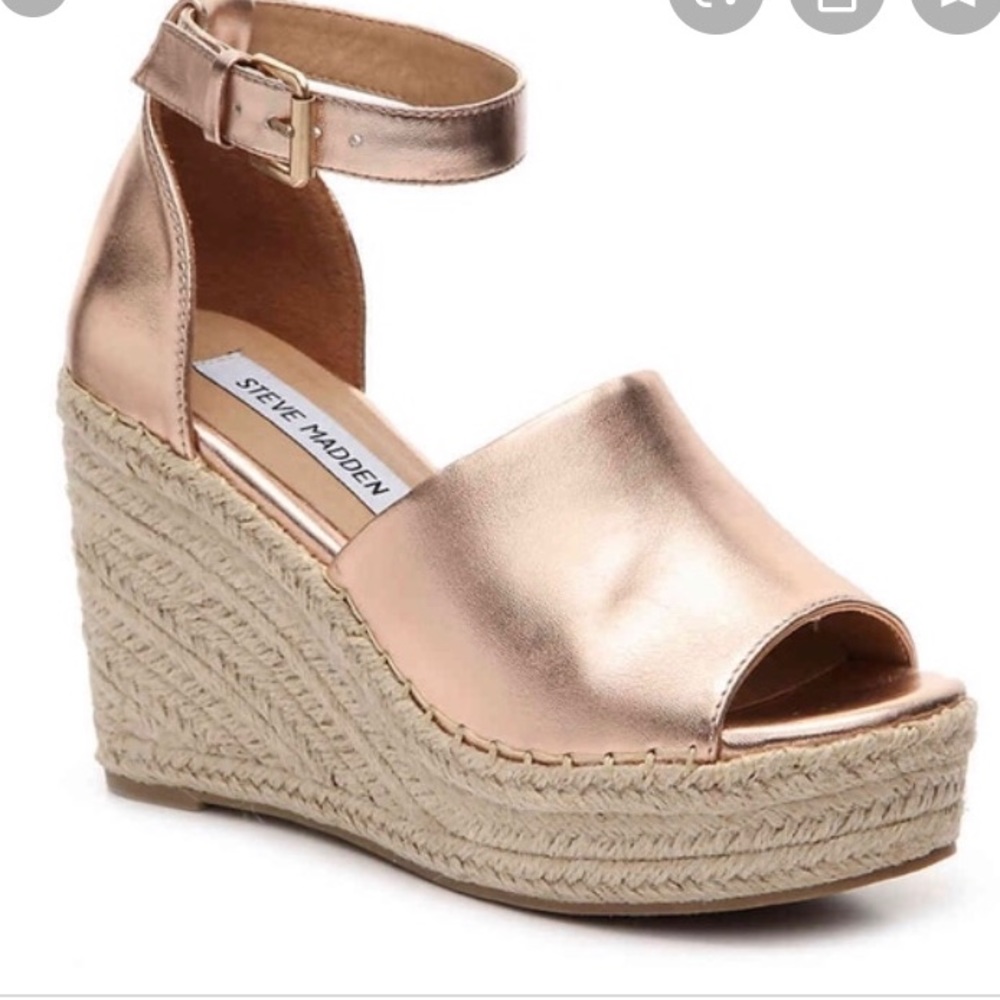 Rose Gold Jaylen Wedge Espadrilles